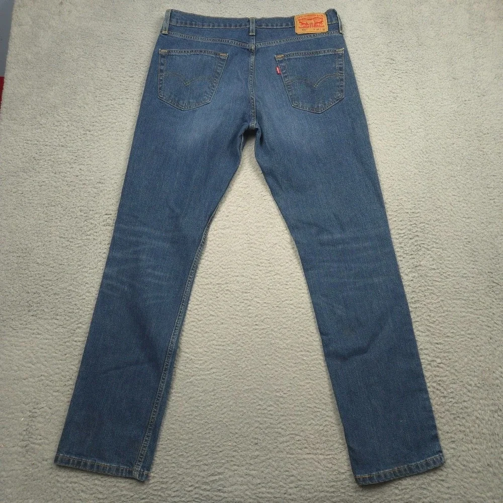 Levi's 511 Jeans Mens 34x32 Slim Fit Stretch Denim Medium Wash Blue Pants